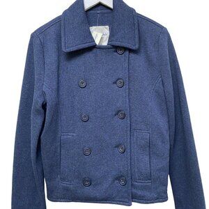 AEROPOSTALE Pea Coat M/L Womens Double Breasted Jacket Blue Knit NWT